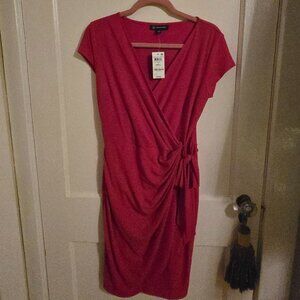 Women's INC Red Faux-Wrap Dress size S